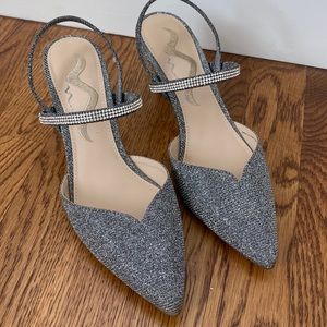 Silver wedding shoes